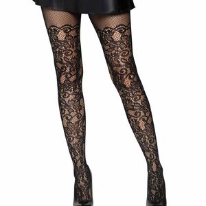 Lace fishnet panty hose